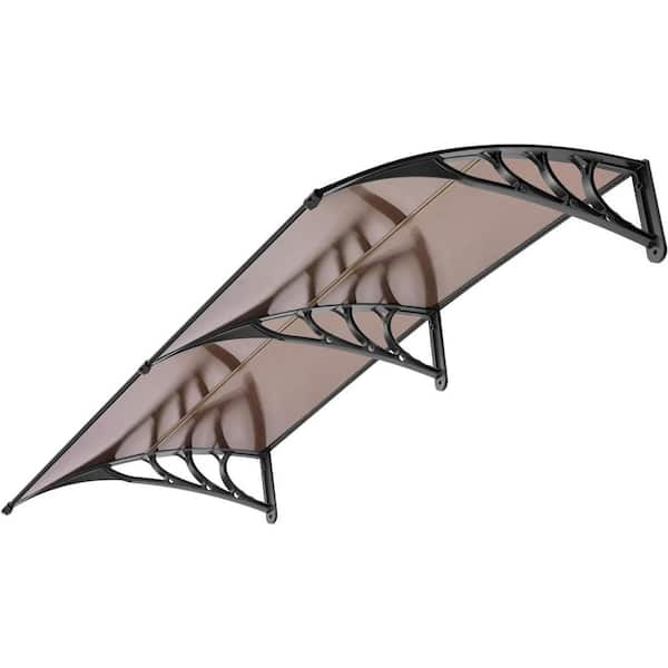 VIVOHOME 6.6 ft. Polycarbonate Window Door Spliced Awning with Black Bracket (40 in. x 80 in.)