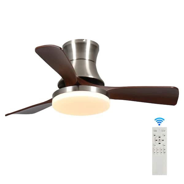 42 in. Smart Indoor Nickel 6-Speeds 3-Colors Standard Ceiling Fan with Integrated LED and APP/Remote Control and Memory