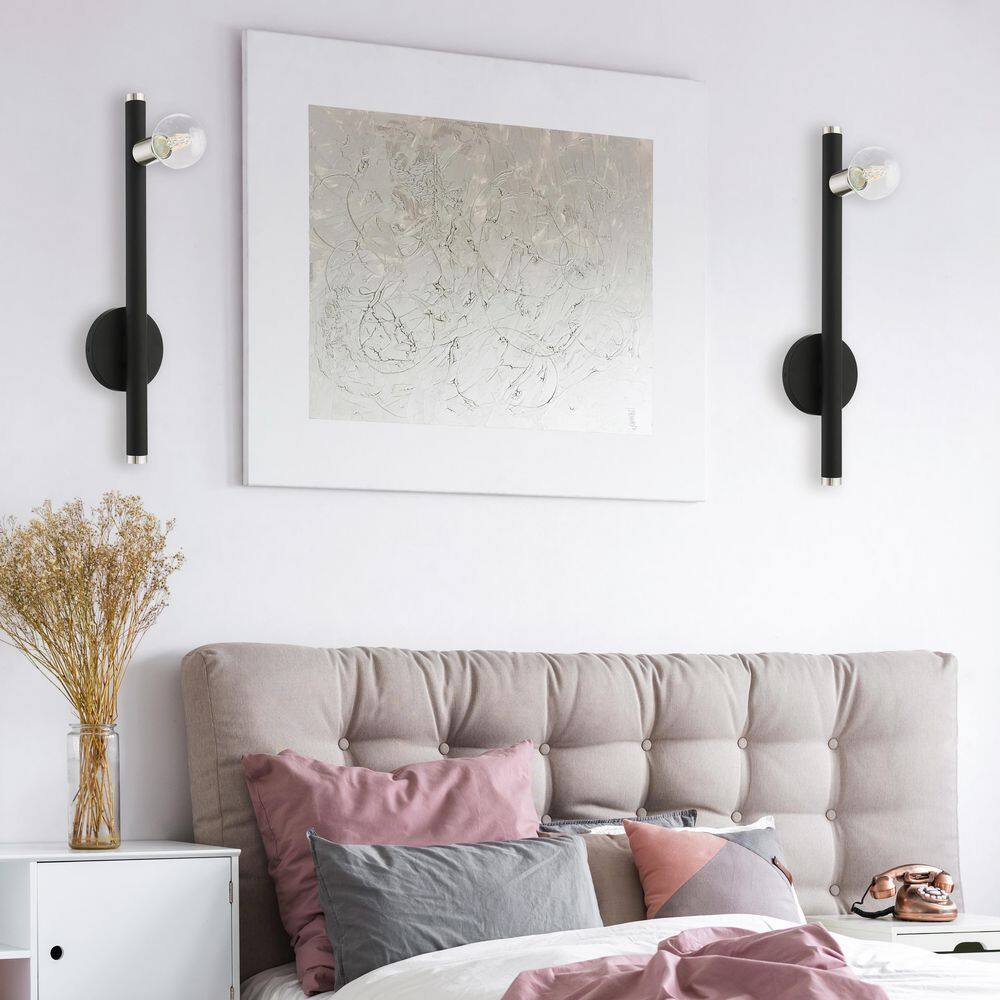 Bannister 22" Black Steel Dimmable Wall Sconce