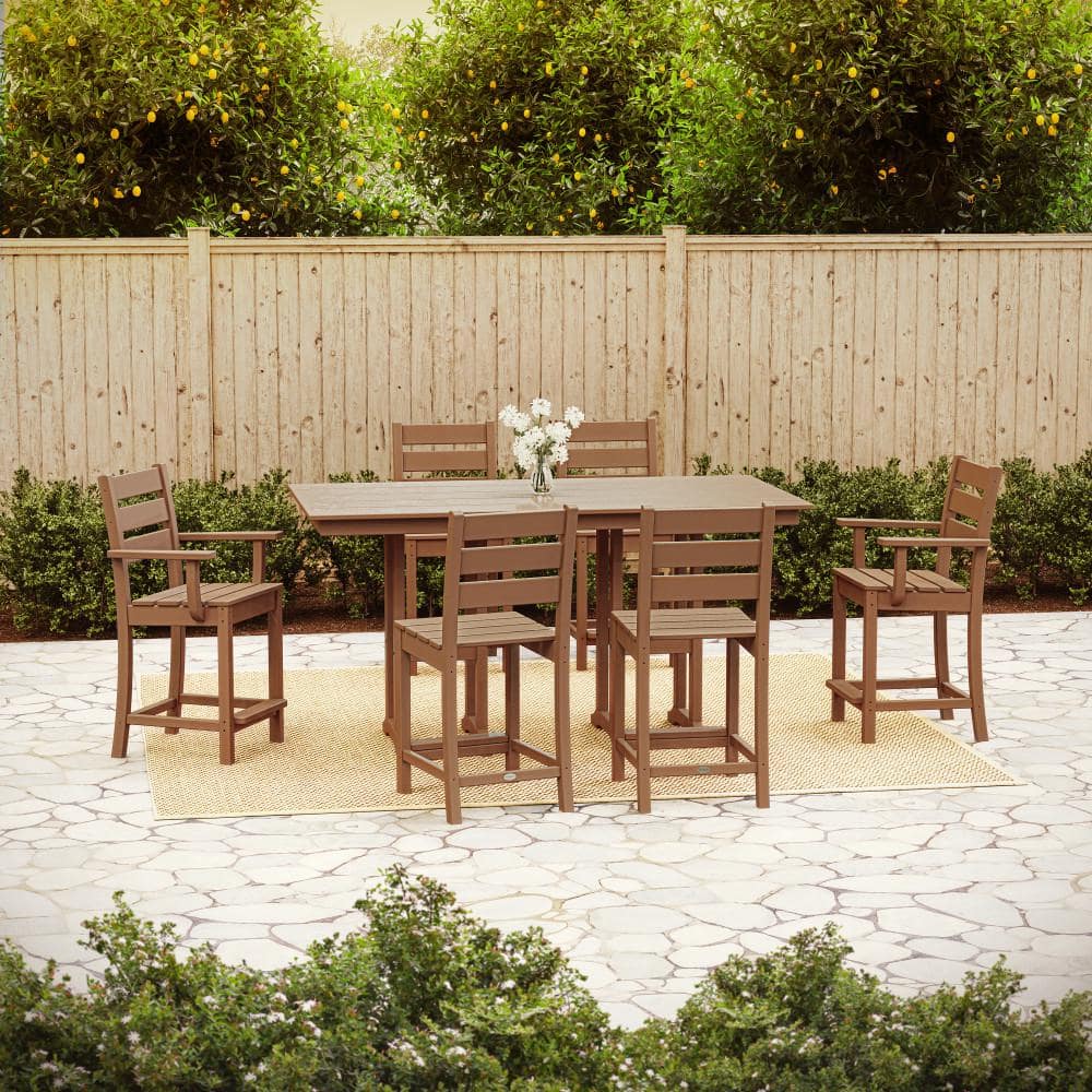 Grant Park Teak 7-Piece HDPE Plastic Farmhouse Counter Set price history on PriceWatchPro