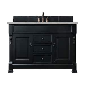 Brookfield 60.0 in. W x 23.5 in. D x 34.3 in. H Bathroom Vanity in Antique Black with Victorian Silver Top