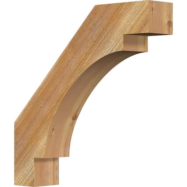 Ekena Millwork 4"W x 20"D x 20"H Merced Rough Sawn Knee Brace, Western Red Cedar