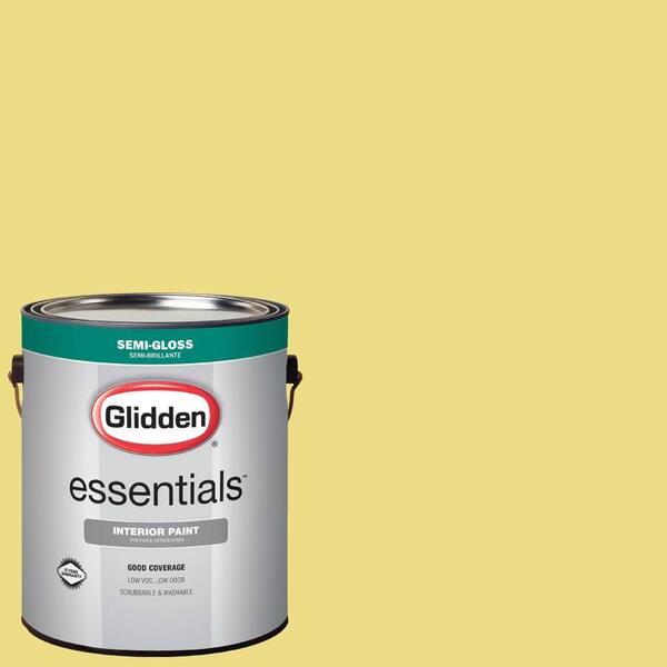 Glidden Essentials 1 gal. #HDGG02U Bright Hummingbird Yellow Semi-Gloss Interior Paint