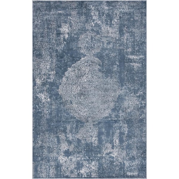 Unique Loom Portland Woodburn Blue 7 ft. x 10 ft. Area Rug