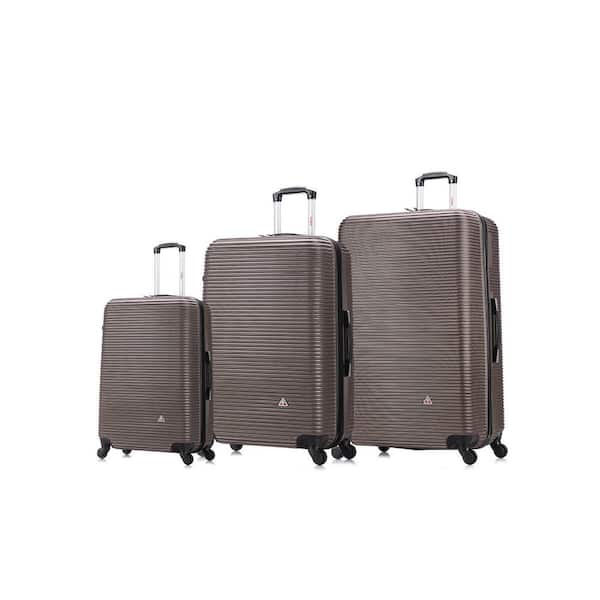 InUSA Royal lightweight hardside spinner 3 piece Set 20", 24", 28" Brown