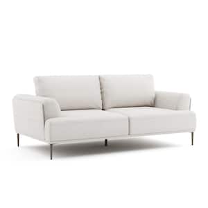 Orlandi 65 in. White Chenille 2-Seater With Extendable Backrest