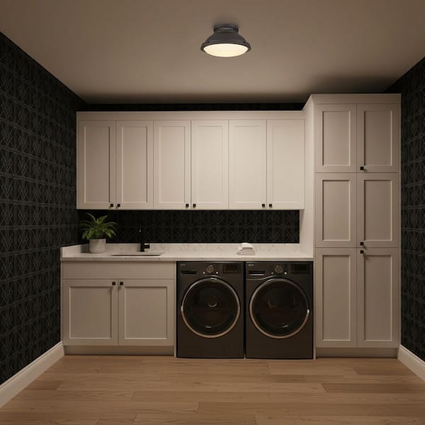 London 14-in. 2-Light Vintage Dark Bronze Flush Mount Bulbs Not Included