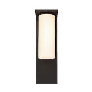 Colonne 1-Light Black Hardwired Outdoor Wall Lantern Sconce (1-Pack)