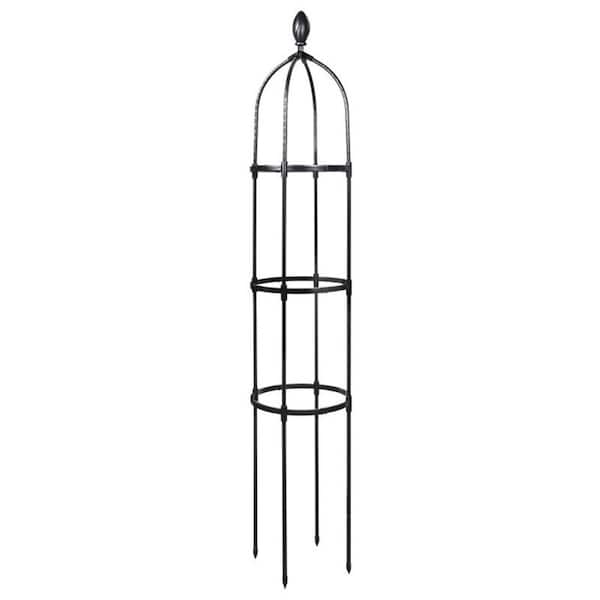 Mr. Garden 4.7 ft. Garden Obelisk Trellis Plants Tower for Climbing Plants, Rustproof Coated Metal Plant Support Black