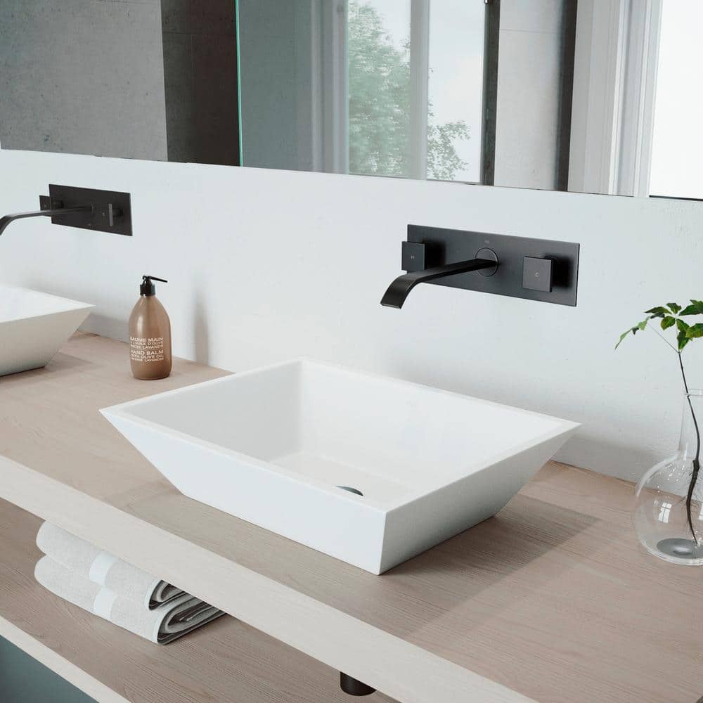Contemporary Dual-Handle Black Nickel Wall-Mounted Bathroom Faucet