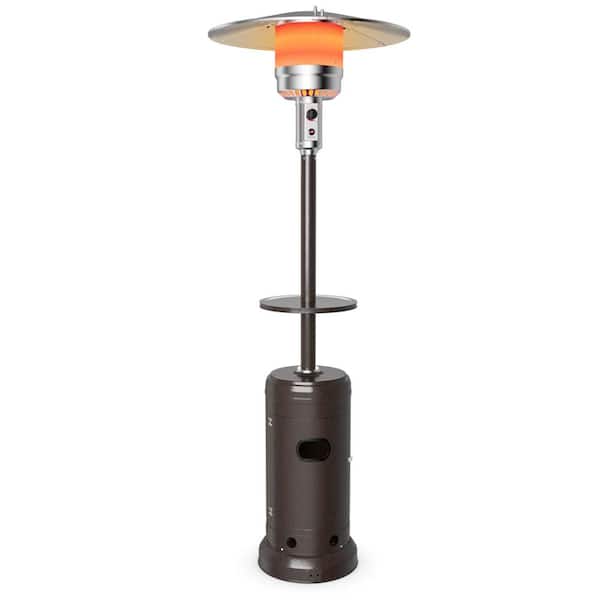 48000 BTU Bronze Propane Patio Heater Standing LP Gas Steel with Wheels