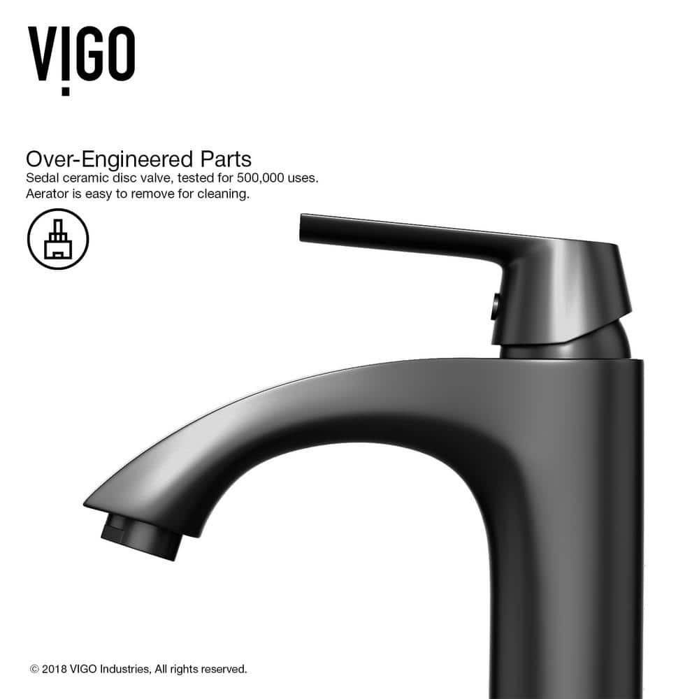 Modern Matte Black Brass Single Hole Bathroom Faucet with Nickel Highlights