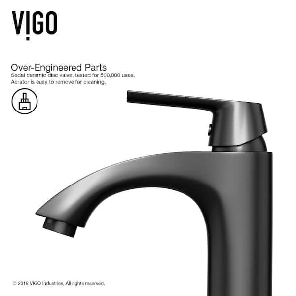 VIGO Linus Single-Handle Vessel Sink Faucet in Matte Black VG03013MB