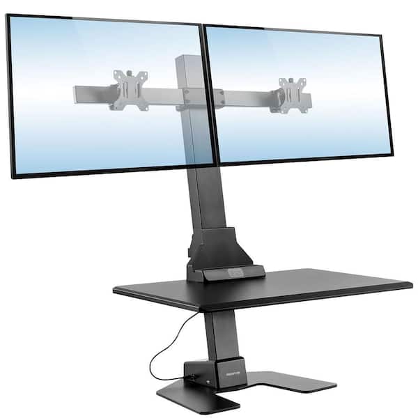 mount-it! 28.3 in. Black Wide Motorized Sit-Stand Desk Converter mount-it! 28.3 in. Black Wide Motorized Sit-Stand Desk Converter