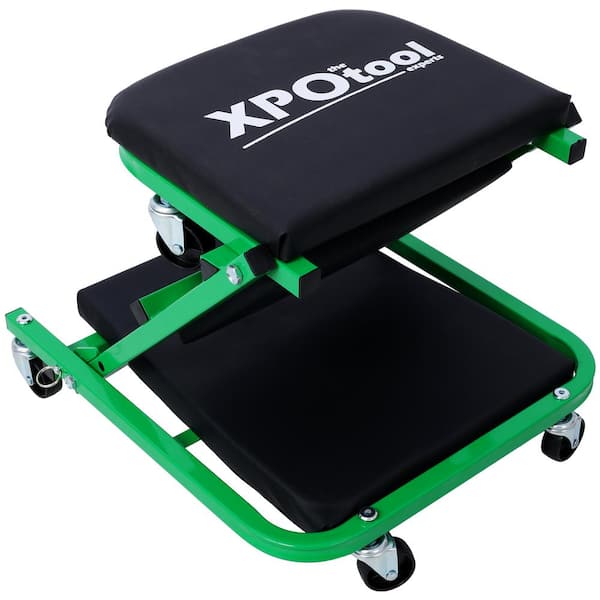 WRIGHTMASTER 36 in. 300 lbs. Capacity Mechanics Creeper Seat in Green with 6 Wheels