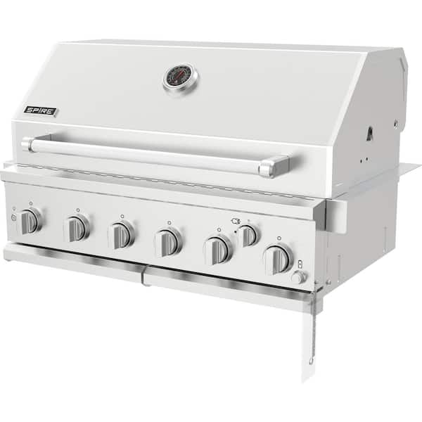 SPIRE 6-Burner Built-In Propane Gas Island Grill Head in Stainless Steel with Rear Burner