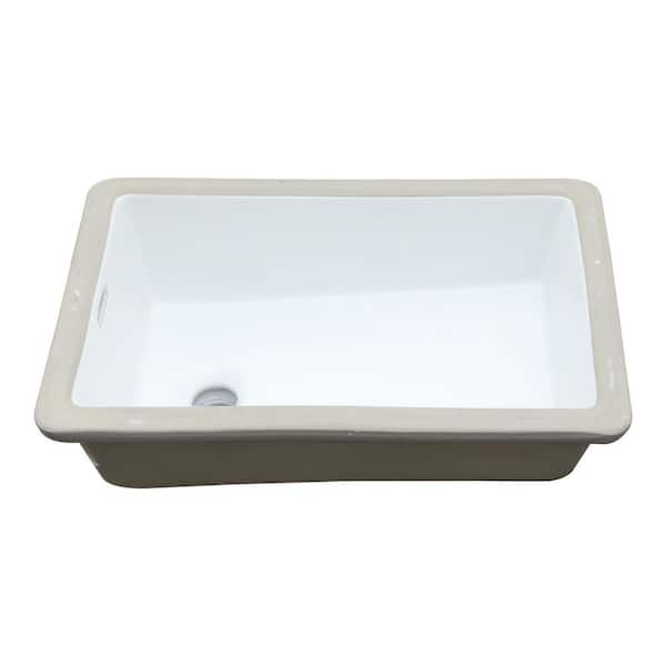 アイデアルユー Logmey 13 in. Undermount Rectangular Corner Porcelain Ceramic