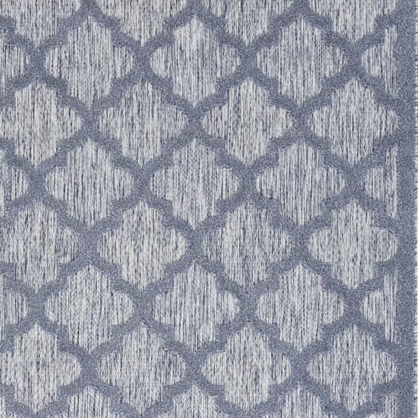 Denim Blue 5 ft. x 7 ft. Woven Polypropylene; Polyester Indoor/Outdoor Area Rug