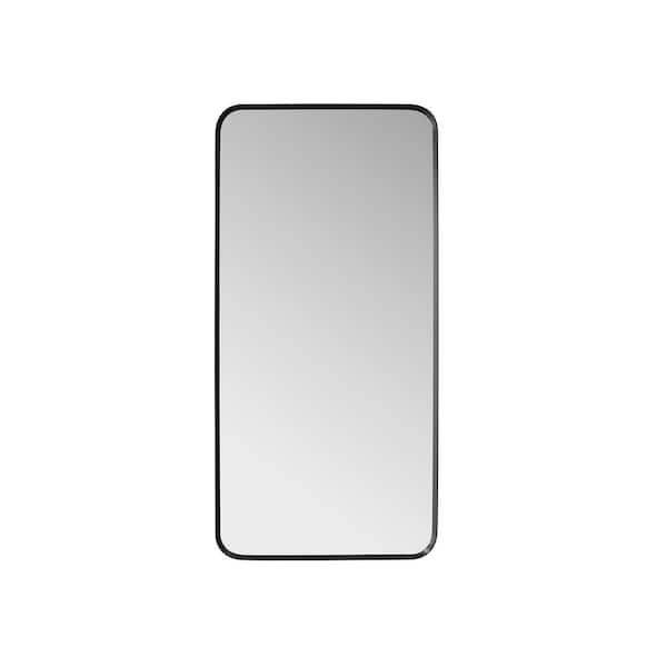 ROSWELL Mutriku 18 in. W x 36 in. H Metal Framed Rectangle Bathroom Vanity Mirror in Black