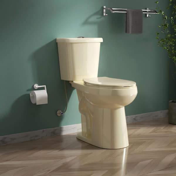 Tall Round Toilet 21 in Bone Dual Flush 1.1/1.6 GPF 2-Piece Toilet Senior Friendly with Seat Comfortable Support