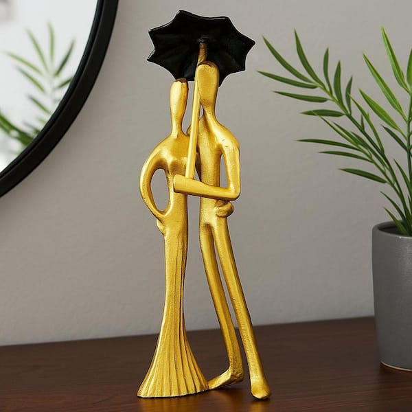 castellousa Gold Lover Series 4 in. x 15 in. Abstract Aluminum Metal Umbrella Sculpture