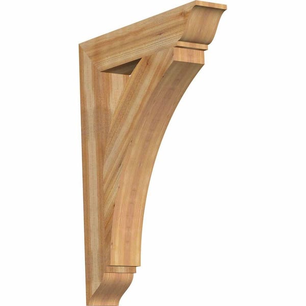 Ekena Millwork 6 in. x 44 in. x 32 in. Western Red Cedar Thorton Traditional Rough Sawn Bracket