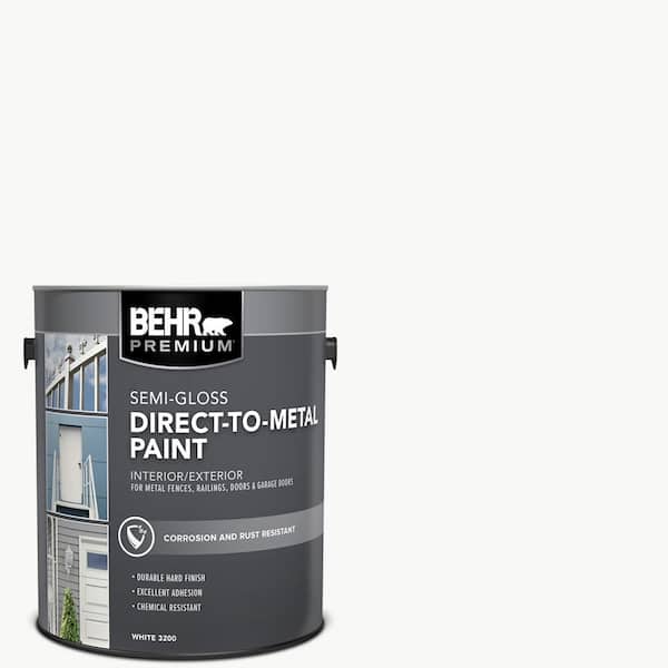 BEHR PREMIUM 1 Gal. White Semi-Gloss Direct to Metal Interior/Exterior Paint