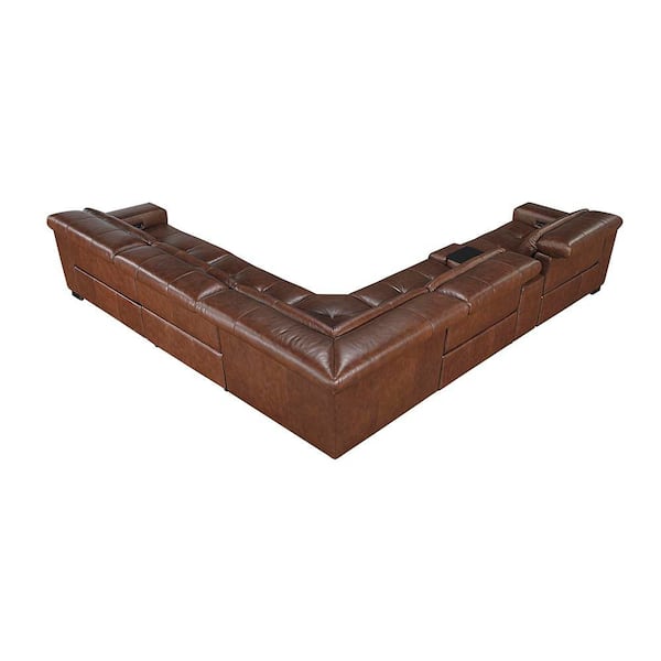 Lazzara Tellot 139 in. Straight Arm 6-Piece Leather Modular Power