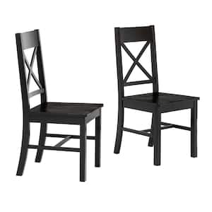 Millwright Antique Black Wood Dining Chair (Set of 2)