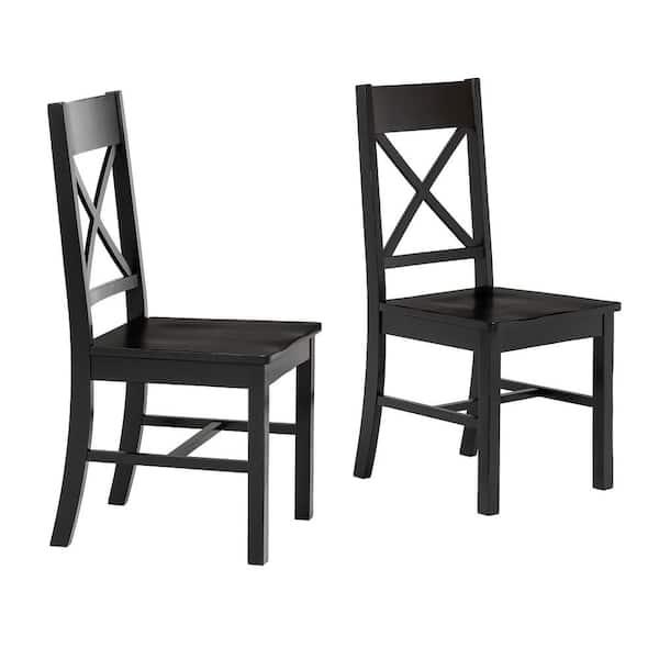 Millwright Antique Black Wood Dining Chair (Set of 2)