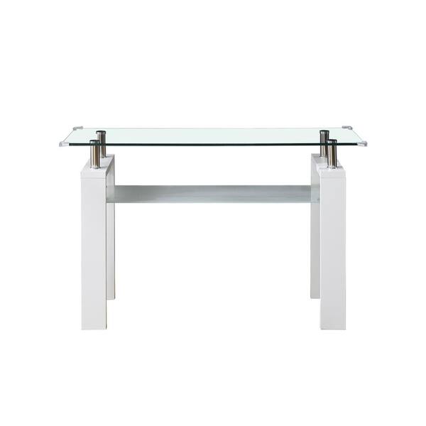 Donason 47.2 in. White Standard Rectangle Wood Console Table