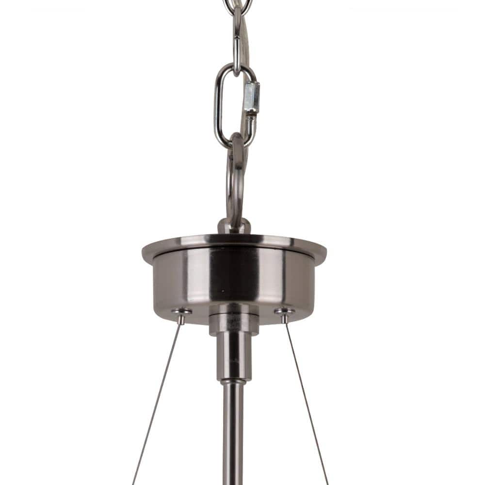 Fusion Urban Swag 22" Brushed Nickel Outdoor Chandelier with Frosted Glass Shades