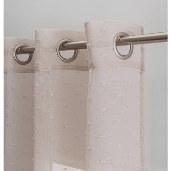 Dainty Home - Ribbons Embellished Lurex Linen 76" x 96" Window Curtain