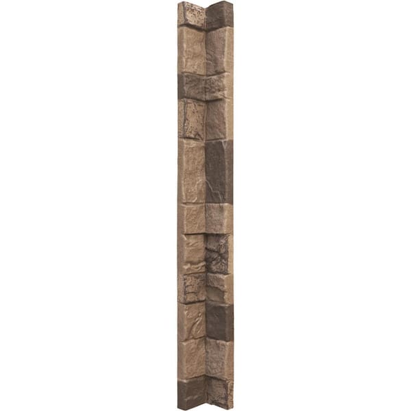 Ekena Millwork 3 in. x 48 in. Universal Inside Corner for Stonewall Faux Stone Siding Panels