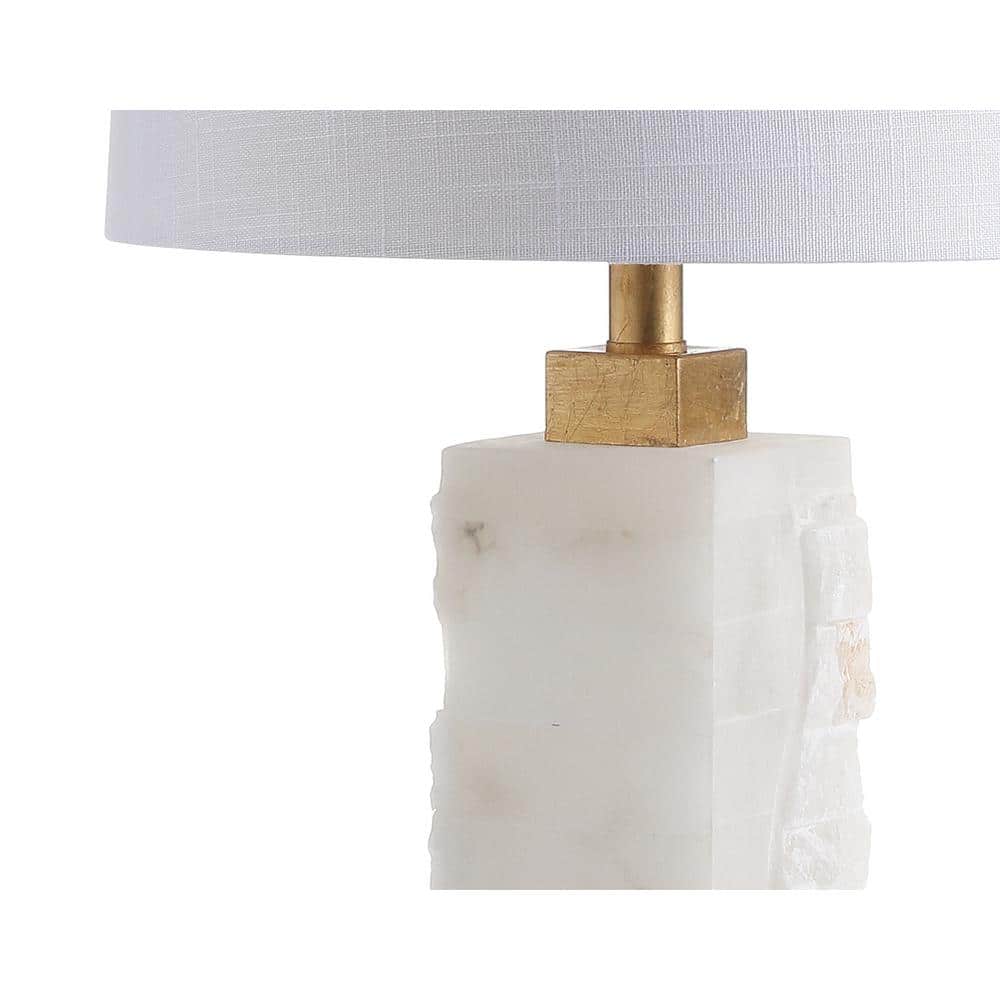 Eloise 23" White Alabaster and Gold Leaf LED Table Lamp