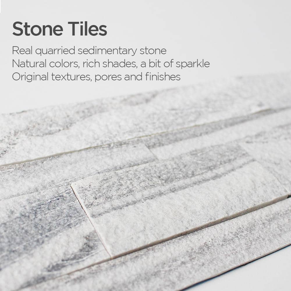 Gray Sand 24'' x 6'' Natural Stone Peel and Stick Mosaic Tile