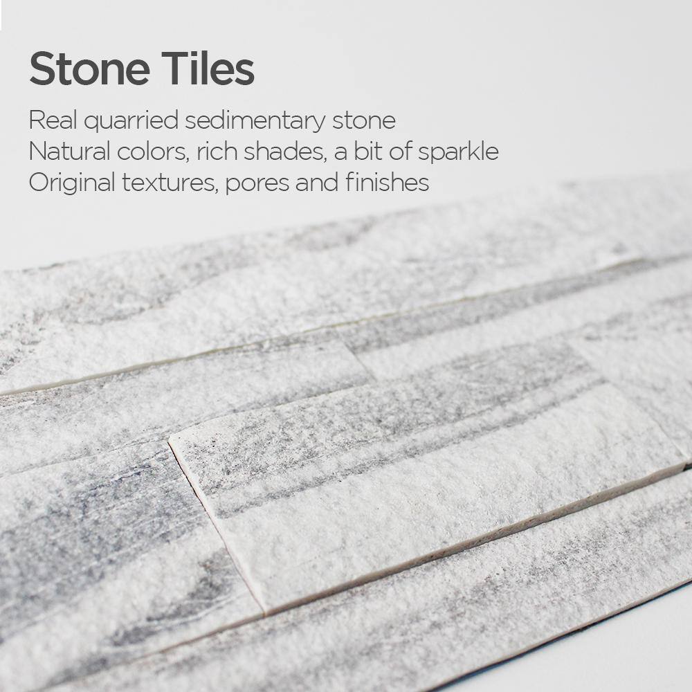 Gray Sand 6" x 24" Natural Stone Peel and Stick Mosaic Tile