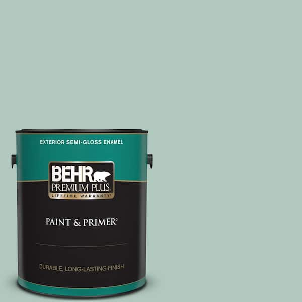 BEHR PREMIUM PLUS 1 gal. #480E-3 Marina Isle Semi-Gloss Enamel Exterior Paint & Primer