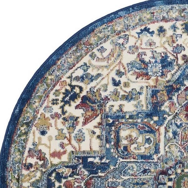 2 ft. x 4 ft. White Medallion Washable Area Rug