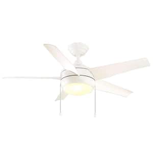 Windward 44 in. Indoor Matte White Ceiling Fan with Light Kit