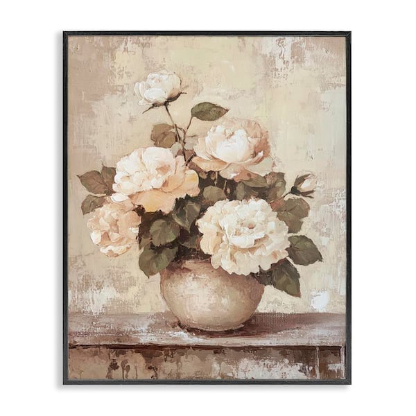 Stupell Industries Lovely Cottage Bouquet by Petal Prints Design Black Framed Nature Giclee Art Print 20 in. x 16 in.