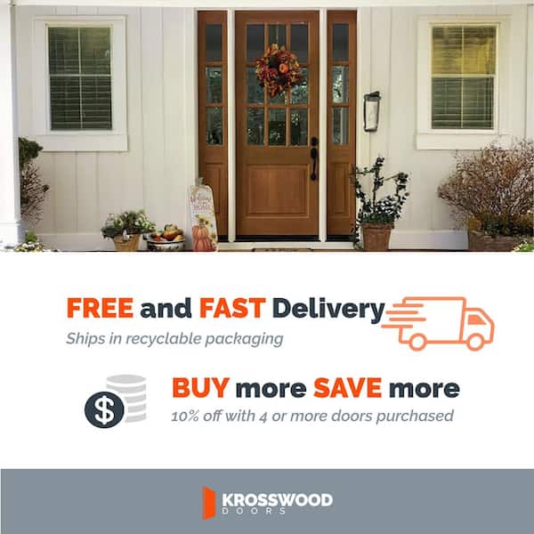 36 in. x 80 in. Modern Farmhouse Universal Handing 9 Lite Clear Glass Window Unstained Hemlock Wood Front Door Slab