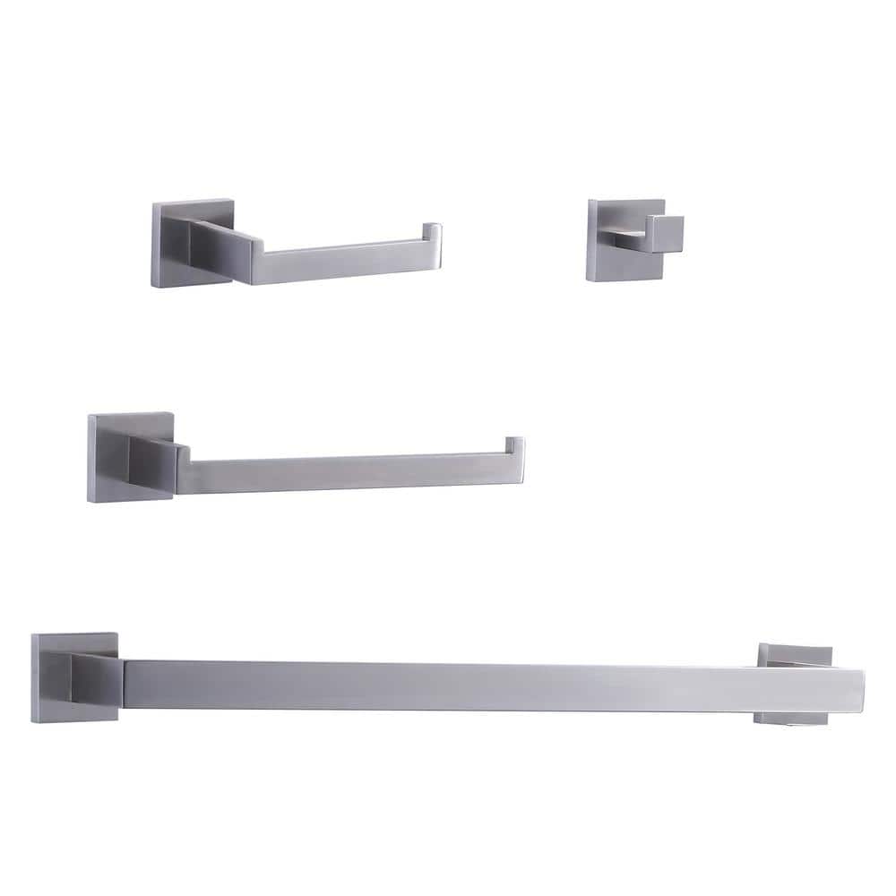 Electroplated Zinc Alloy Robe Hook Bathroom Hardware Accessory Set: Brushed  Nickel Towel Bar Set, 5 Pieces Sus304 Stainless Steel Wall Mounted 24 In  Towel Holder Set For Bathroom Bathroom Hardware Set Satin Nickel