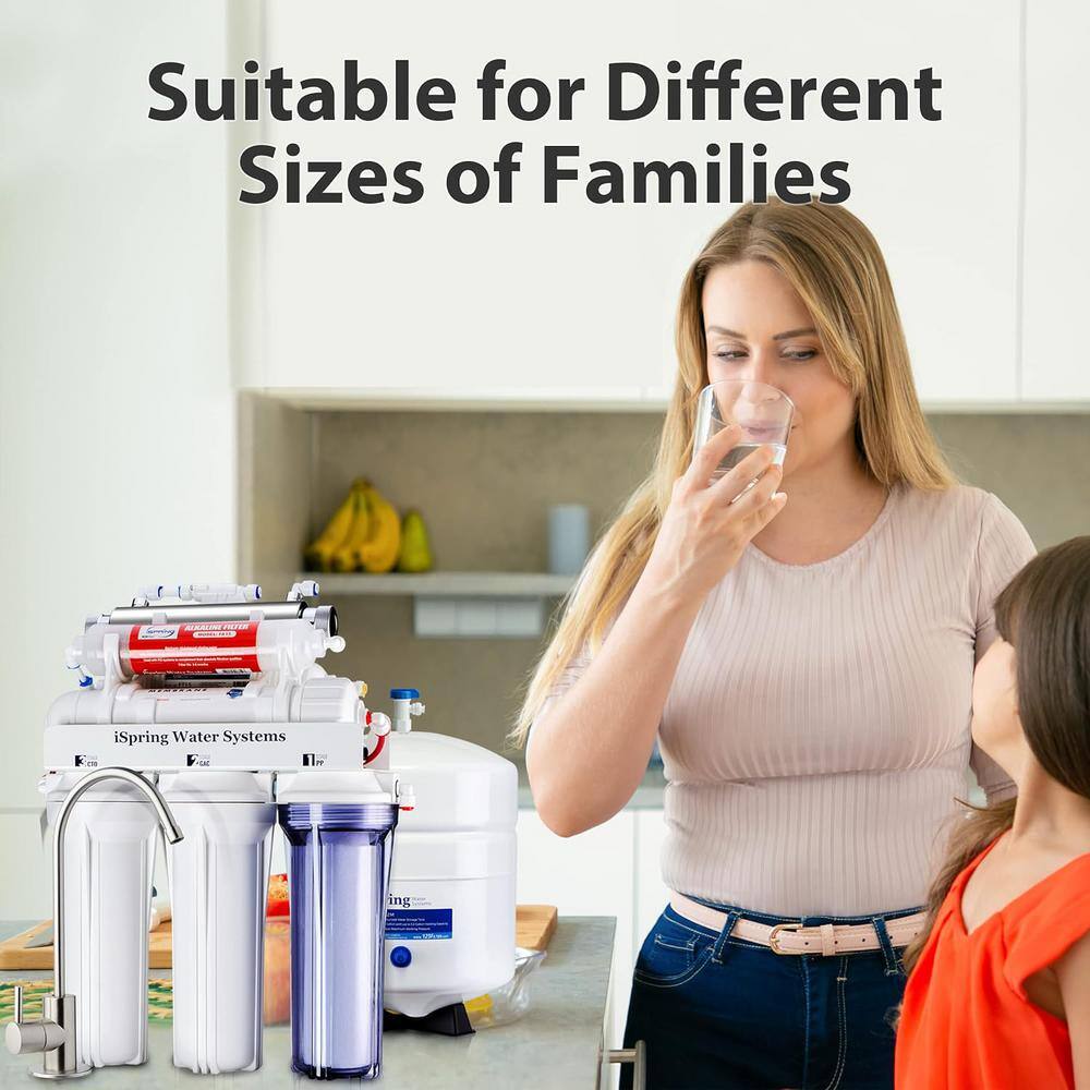 iSpring 7-Stage Under Sink Reverse Osmosis System with Alkaline and UV Filter