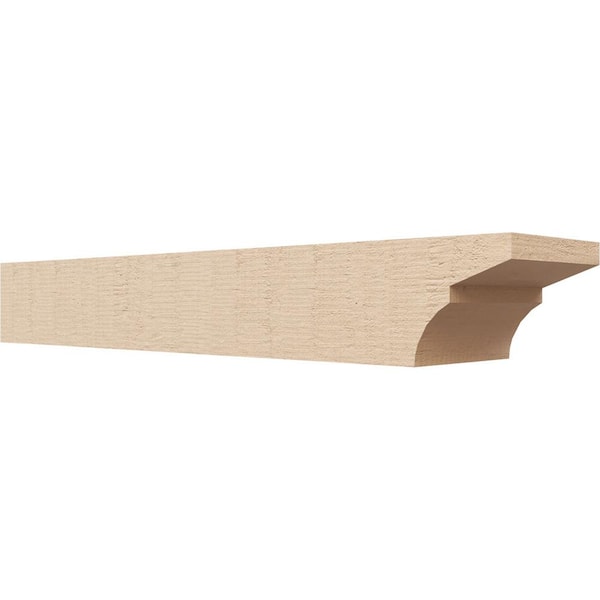 Ekena Millwork 6-in. x 4-in. x 28-in. Monterey Woodgrain, Primed Tan Timberthane Polyurethane Rafter Tail Brace