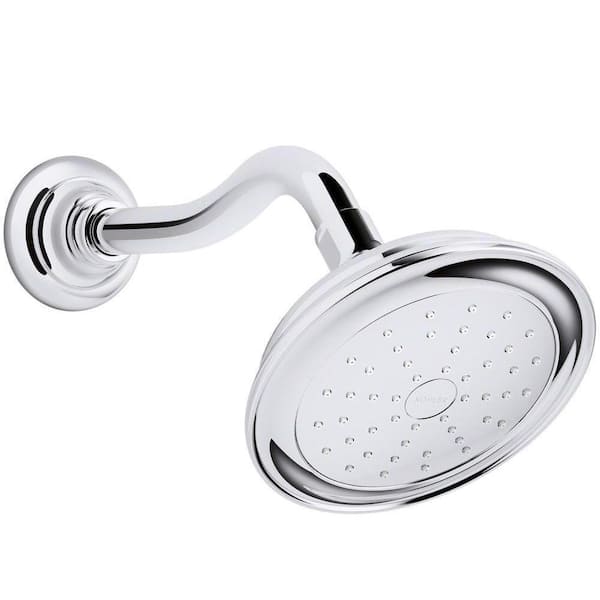 KOHLER Artifacts 1-Spray 6 in. Single Wall Mount Fixed Shower Head in Polished Chrome