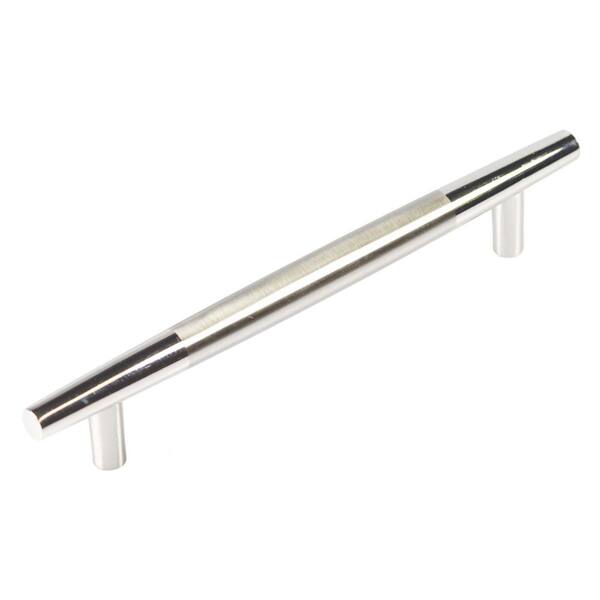 HICKORY HARDWARE Dew Collection 6 in. Center-to-Center 2-Tone Chrome Cabinet Door and Drawer Pull