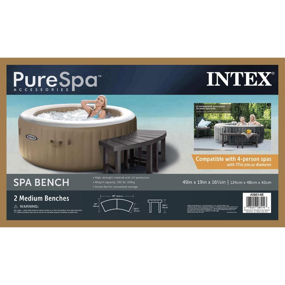 Gray Plastic Medium Spa Accessory Benches Set