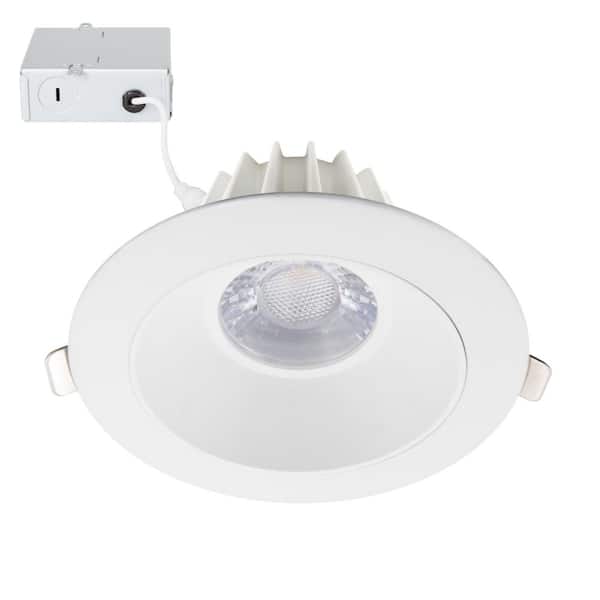 Maxxima 4 in. Slim Round 4000K Neutral White New Construction IC Rated Canless Recessed Anti-Glare Integrated LED Kit