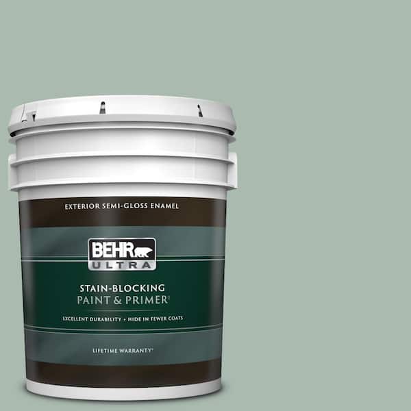 BEHR ULTRA 5 gal. #PPU11-14 Zen Semi-Gloss Enamel Exterior Paint & Primer